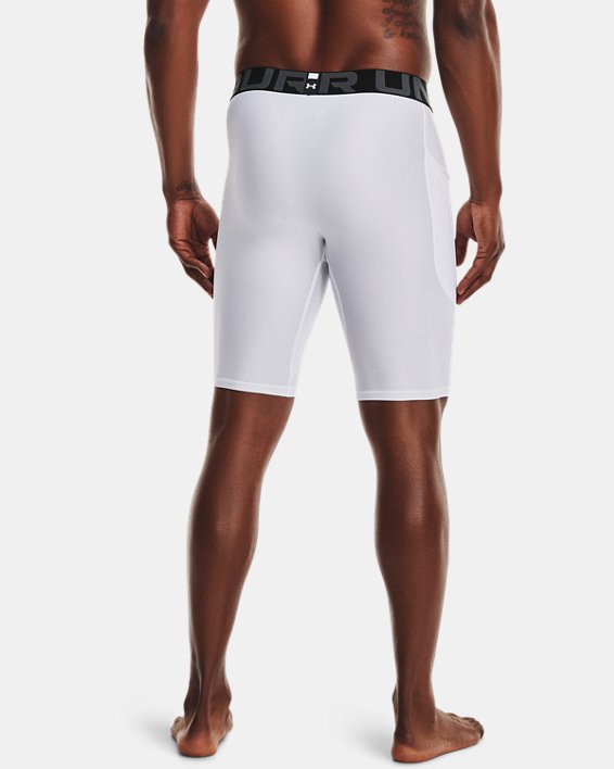 Men's HeatGear® Pocket Long Shorts, White, pdpMainDesktop image number 1